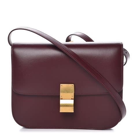 celine box burgundy or red|celine box bag purse.